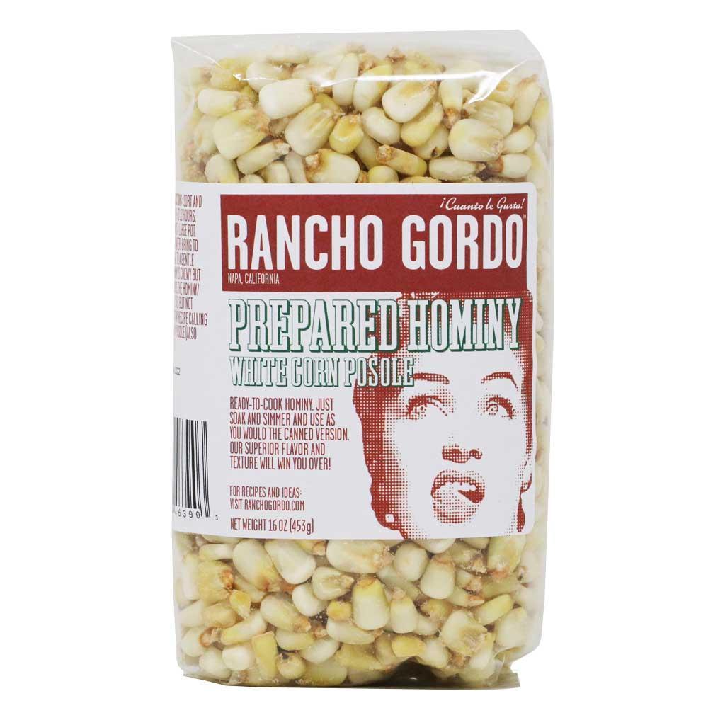 Rancho Gordo - 'Prepared Hominy' White Corn Posole (16OZ).