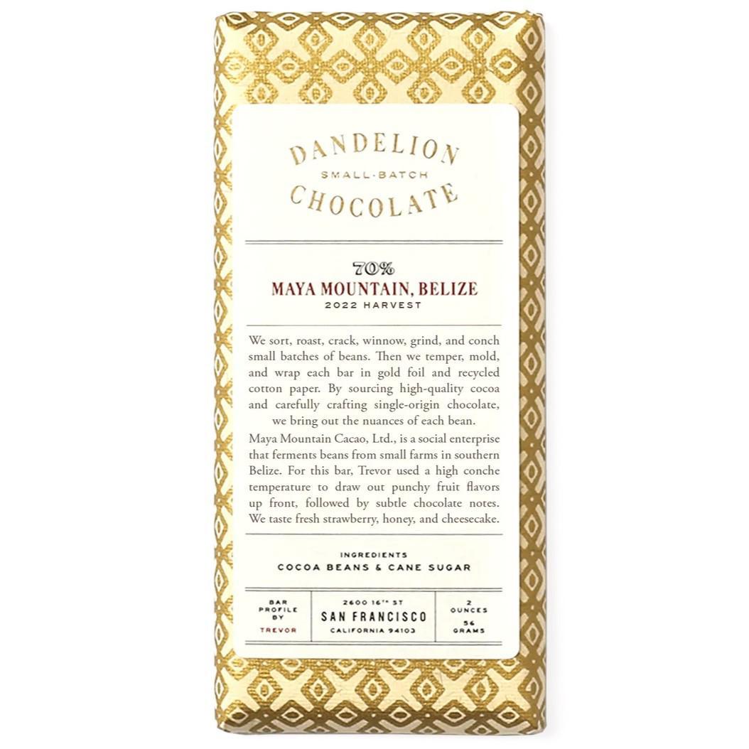 Dandelion Chocolate - Maya Mountain, Belize (2OZ | 70%).