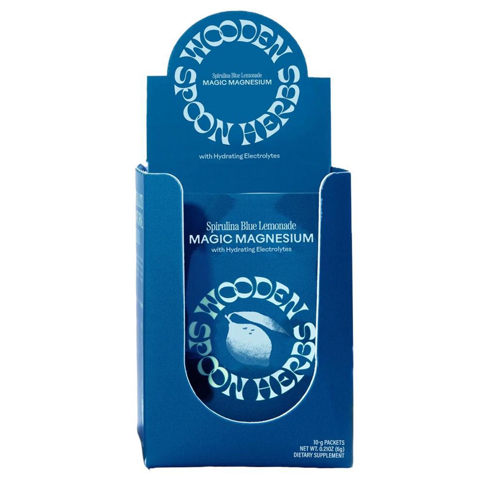 Wooden Spoon Herbs - 'Magic Magnesium' Spirulina Blue Lemonade Powder Sachets (10CT).