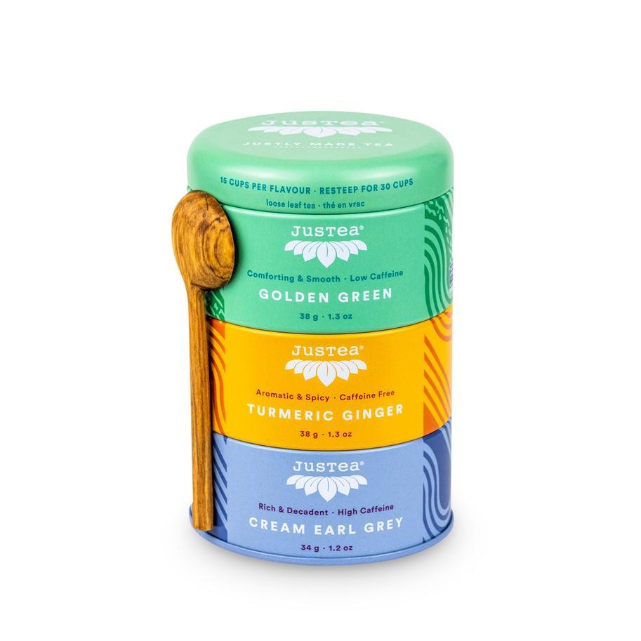 JusTea - Assorted Tea Trio Tin w/ Spoon (3CT).