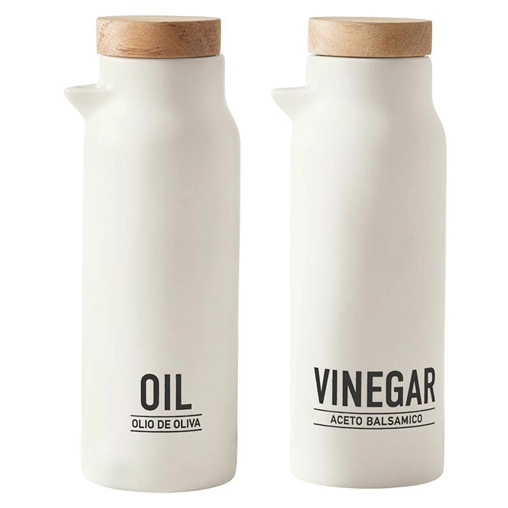 Santa Barbara Design Studio - White Matte Oil & Vinegar Bottles (2CT)