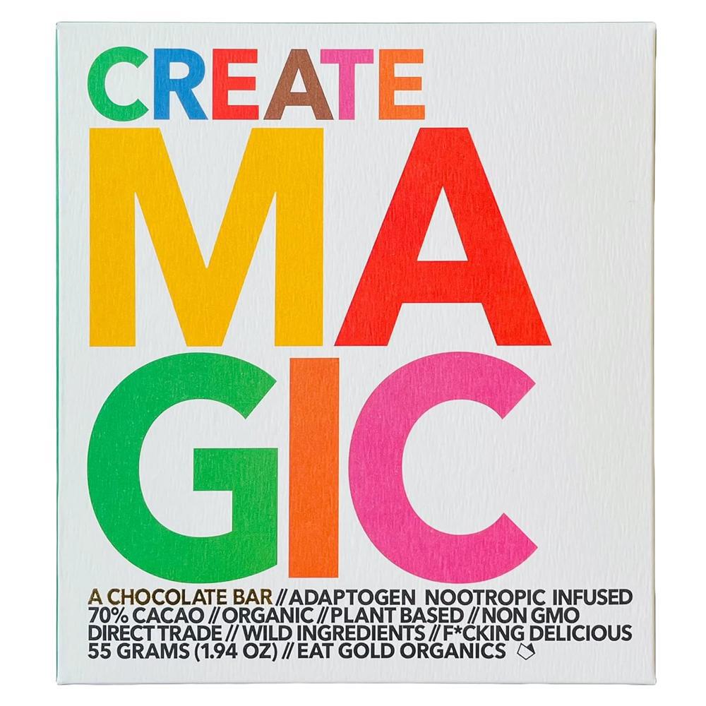 Eat Gold Organics - 'Create Magic' Adaptogen Nootropic Infused Chocolate Bar (55G | 70%).