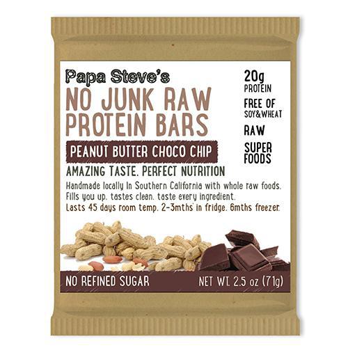 Papa Steve's - 'Peanut Butter Choco Chip' No Junk Raw Protein Bar (2.5OZ)