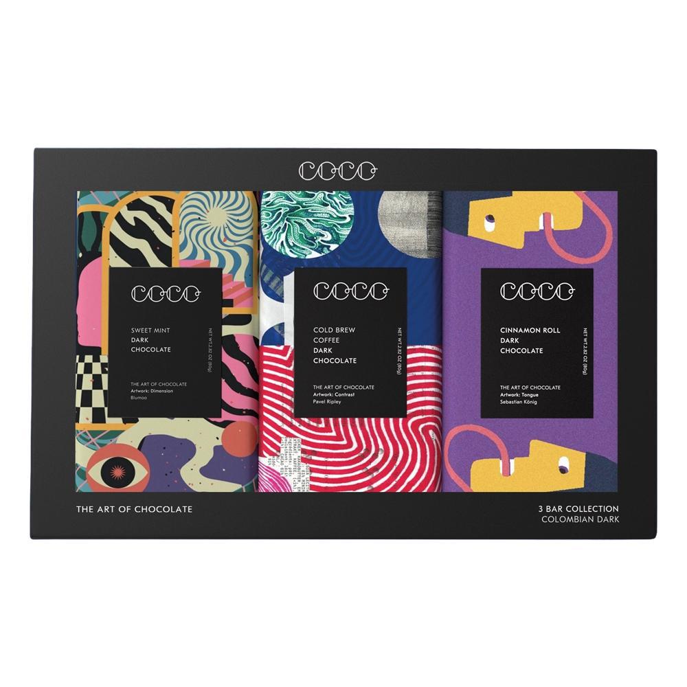 COCO Chocolatier - 3 Bar Collection Dark Chocolate Gift Set (240G)