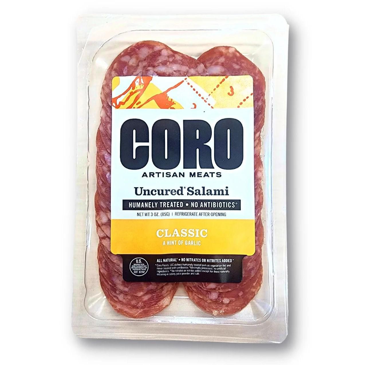 Coro Foods - 'Classic' Pre - Sliced Uncured Salami (3OZ)
