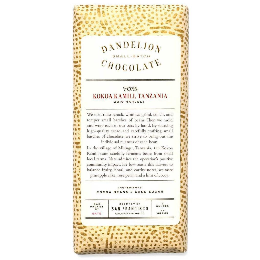 Dandelion Chocolate - Kokoa Kamili, Tanzania (2OZ | 70%).