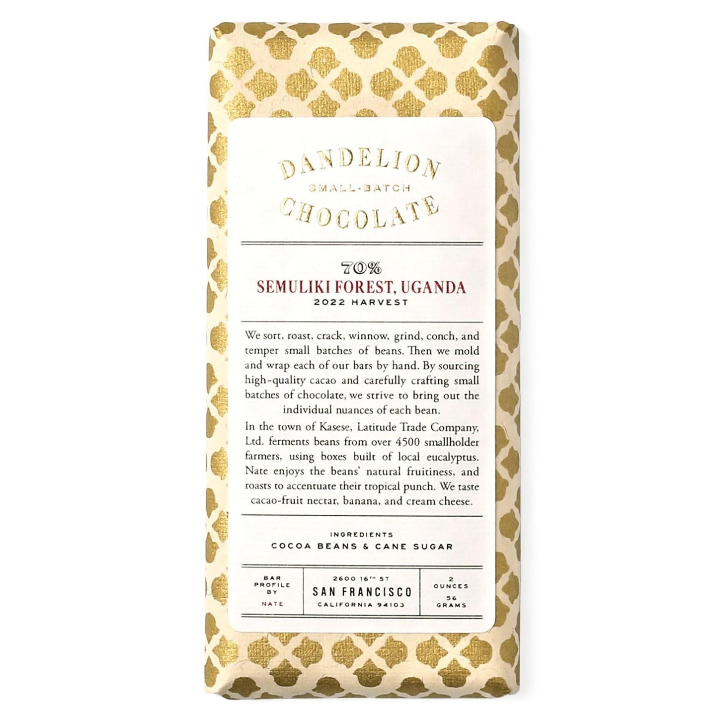 Dandelion Chocolate - Semuliki Forest, Uganda (70% | 2OZ).