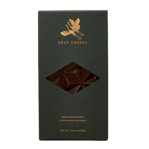 Deux Cranes - Dark Chocolate w/ Miso Almonds (84G).