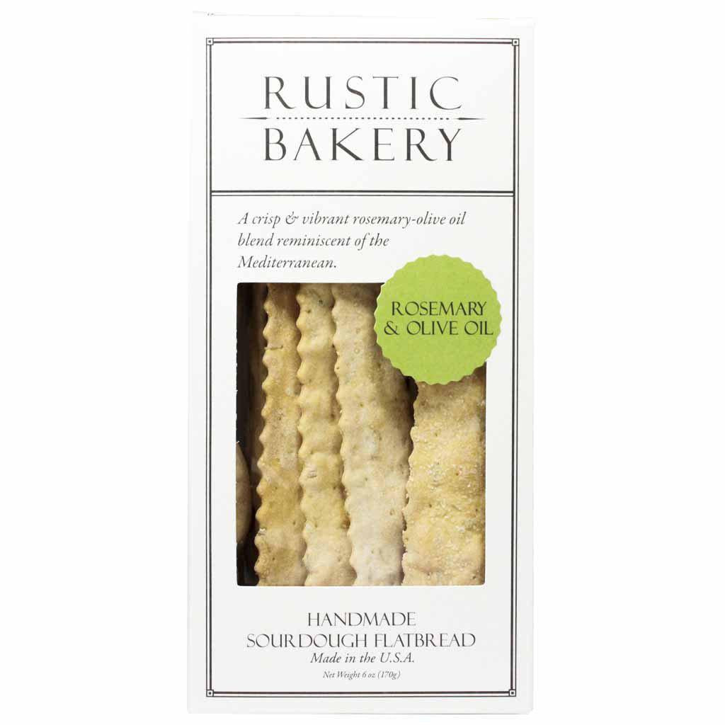 Rustic Bakery - 'Rosemary & Olive Oil' Organic Sourdough Flatbread Crackers (6OZ).
