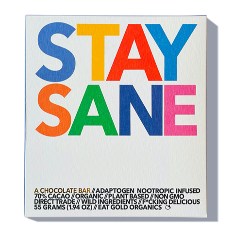 Eat Gold Organics - 'Stay Sane' Adaptogen Nootropic Infused Chocolate Bar (55G | 70%).