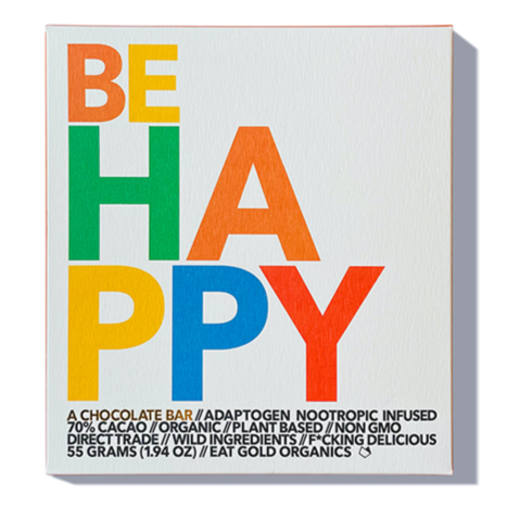 Eat Gold Organics - 'Be Happy' Adaptogen Nootropic Infused Chocolate Bar (55G | 70%)