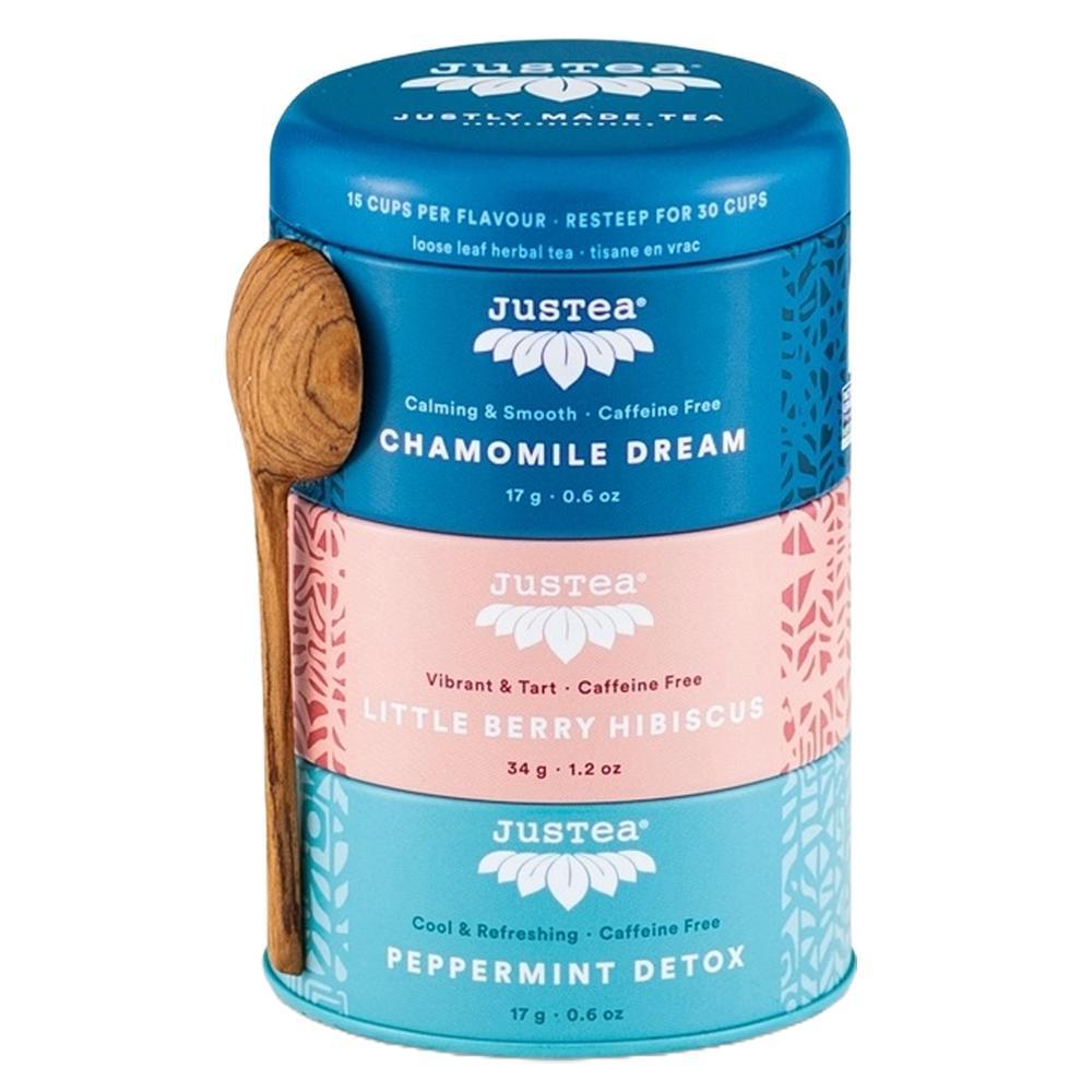 JusTea - Herbal Tea Trio Tin w/ Spoon (3CT).