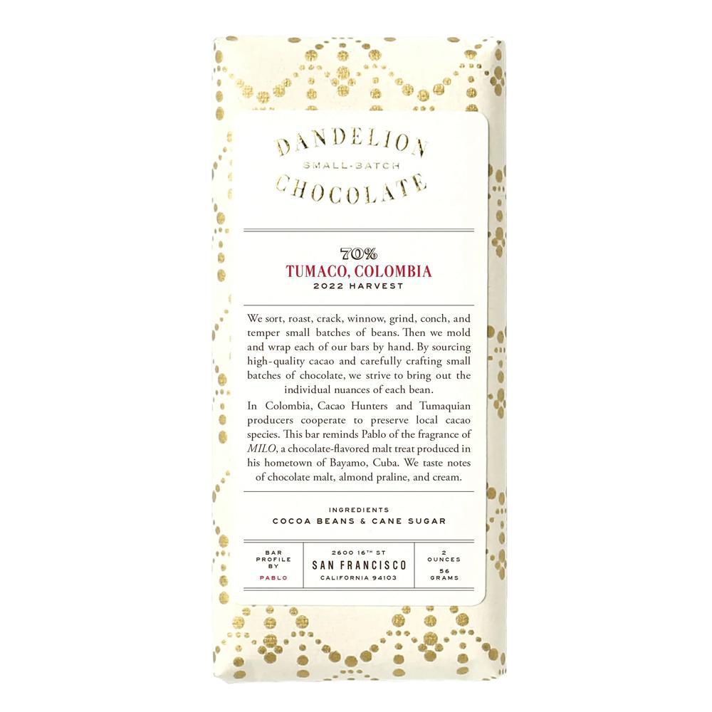 Dandelion Chocolate - Tumaco, Colombia (2OZ | 70%).