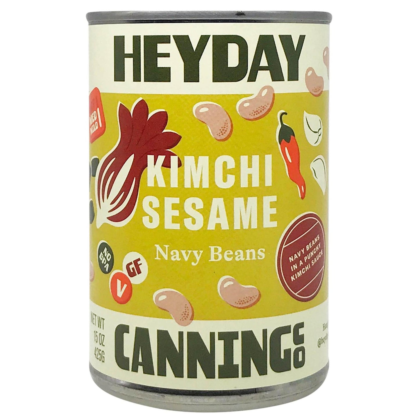 Heyday Canning Co. - 'Kimchi Sesame' Navy Beans (15OZ).