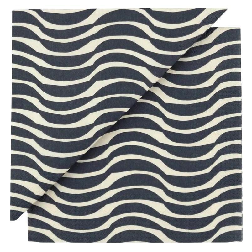 Marimekko - 'PALKO Cream Blue' Paper 3 - Ply Napkins (20CT)