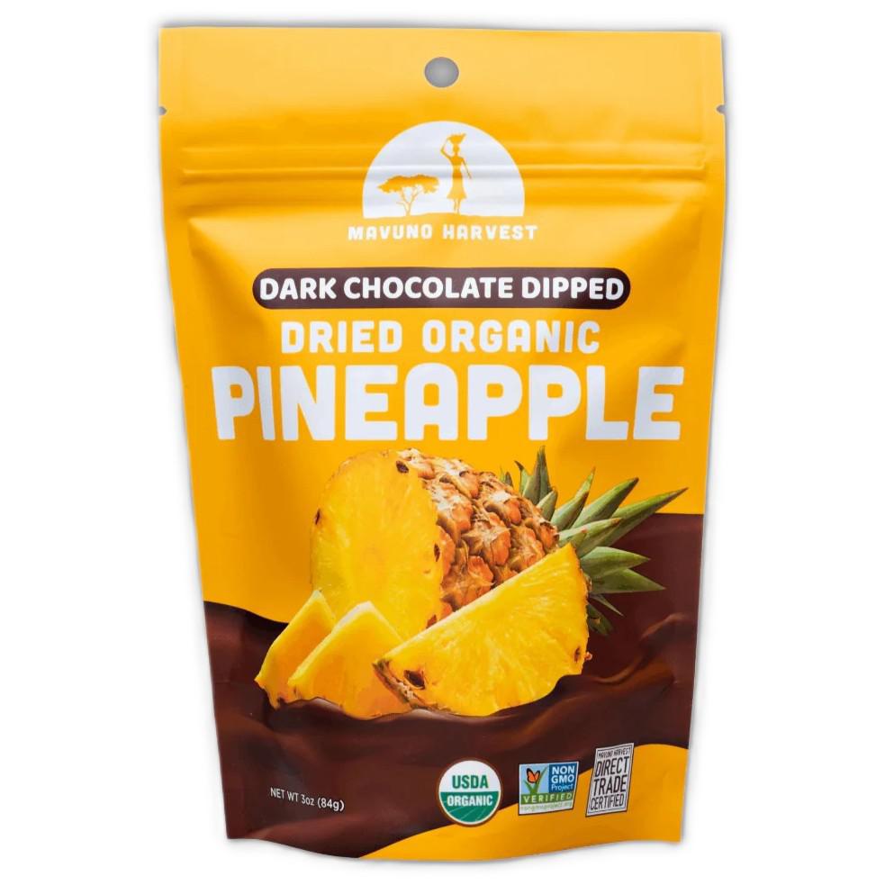 Mavuno Harvest - Chocolate - Dipped Dried Organic Pineapple (3OZ)