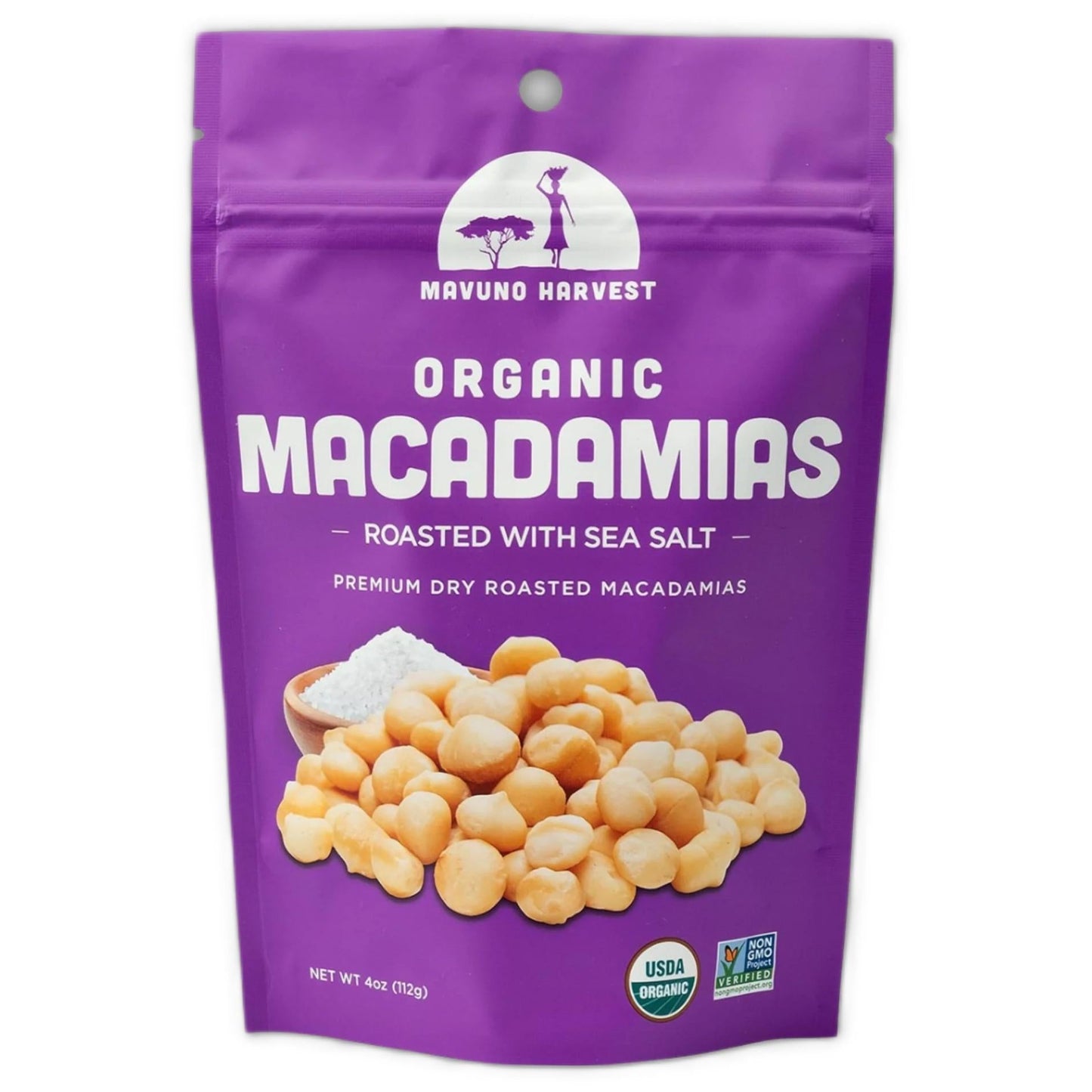 Mavuno Harvest - Organic Macadamias Roasted w/ Sea Salt (4OZ).