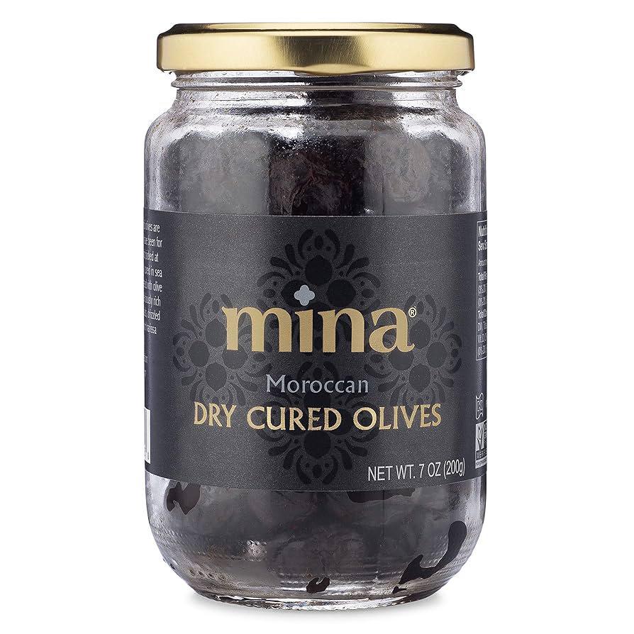 Mina - Moroccan Dry Cured Black Olives (7OZ).