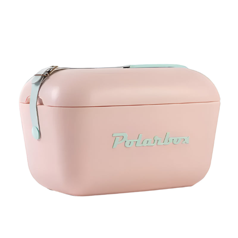 Polarbox - 'Nude' Cooler w/ Cyan Leather Strap (21QT)