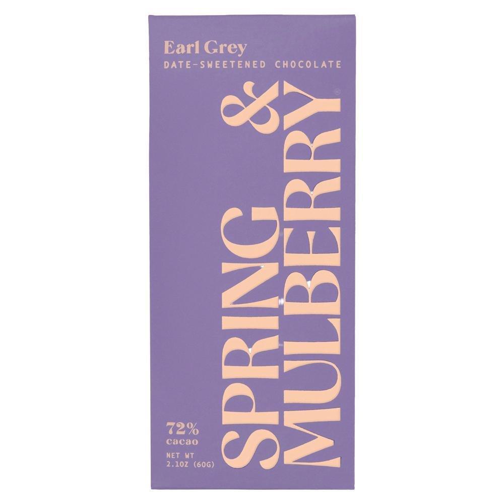 Spring & Mulberry - 'Earl Grey' Date Sweetened Dark Chocolate (2.01OZ).
