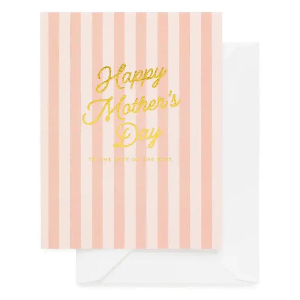 Sugar Paper - 'Pink Striped Mother's Day' Folded Card (1CT)