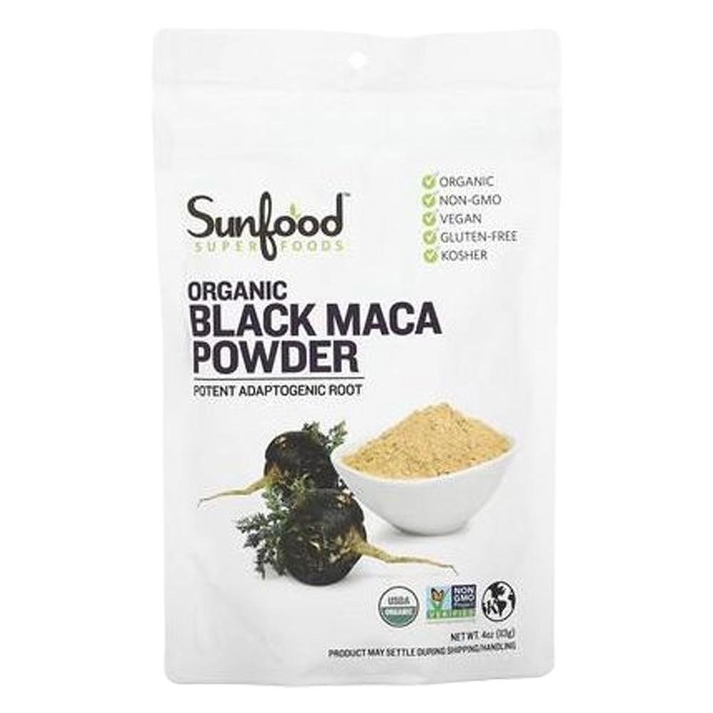Sunfood Superfoods - 'Black Maca' Raw Organic Powder (4OZ).