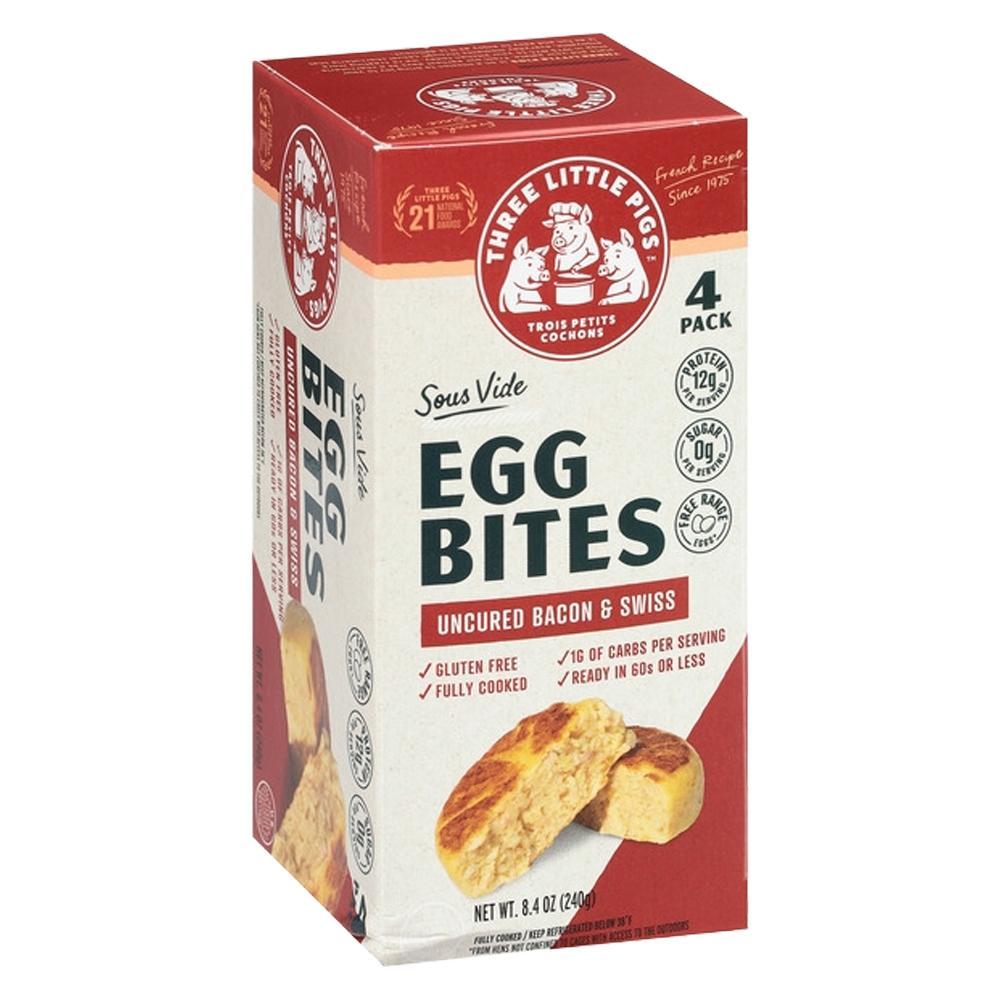 Three Little Pigs - 'Sous - Vide' Uncured Bacon & Swiss Egg Bite (8.4OZ)