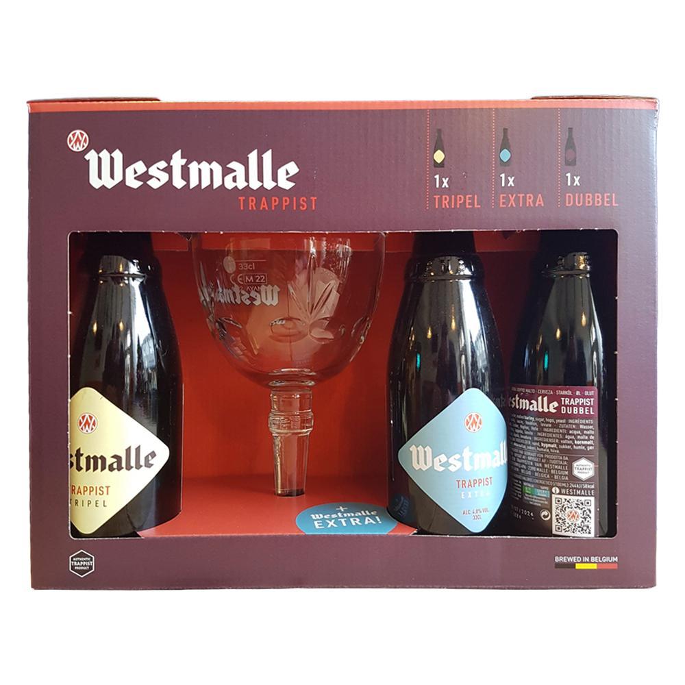 Westmalle Trappist Brewery - Gift Set with Glass (3x330ML).