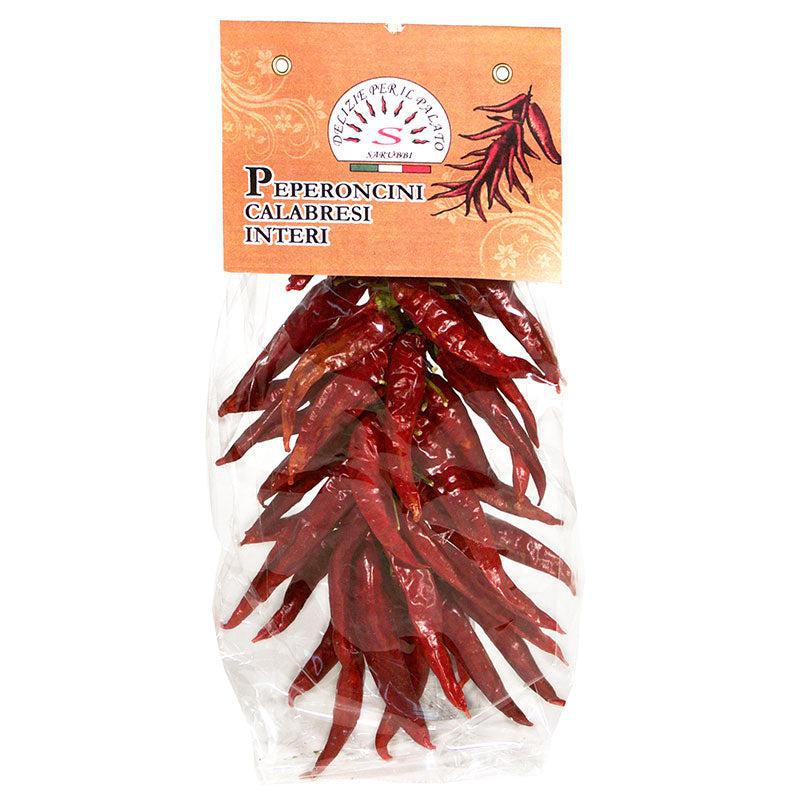 Sarubbi - 'Peperoncini Calabresi Interi' Dried & Braided Whole Calabrian Chilies (70G) - The Epicurean Trader