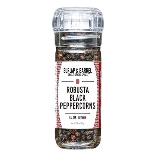 Burlap & Barrel - Robusta Black Peppercorns in Grinder (1.8OZ)
