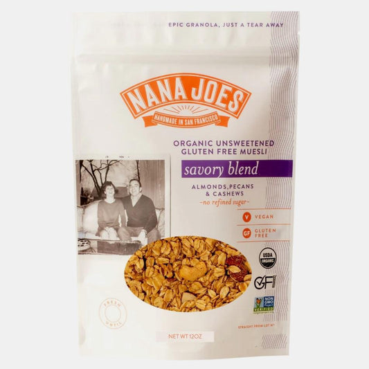 Nana Joes - 'Savory Blend' Organic Gluten-Free Unsweetend Muesli w/ Almond, Pecan & Cashew (12OZ)
