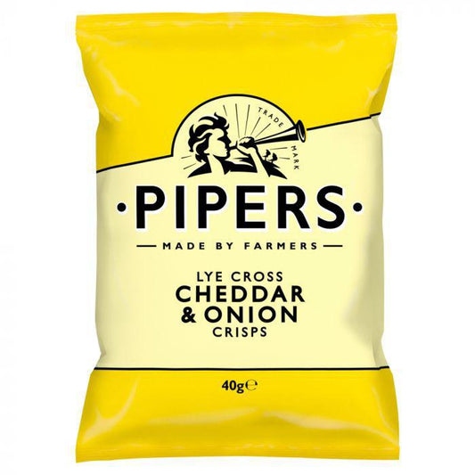 Pipers - 'Lye Cross Cheddar & Onion' Crisps (40G)