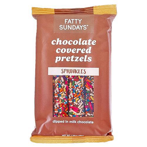 Fatty Sundays - 'Sprinkles' Chocolate Covered Pretzels (42G)