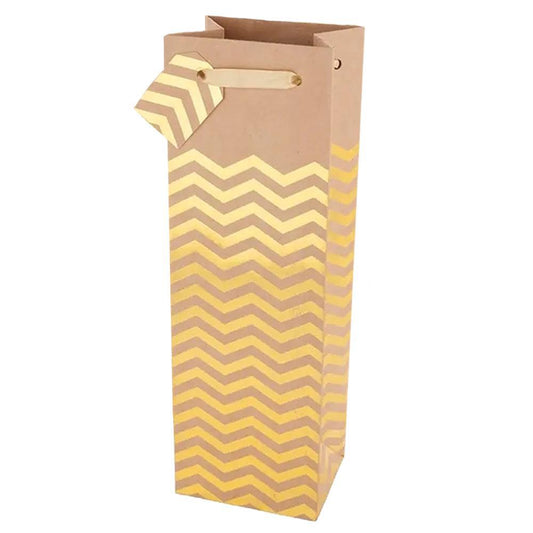 Cakewalk - Kraft & Gold Wine Bag (1CT)