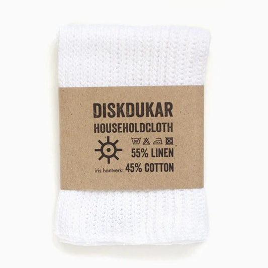 Iris Hantverk - 'Diskdukar' Off - White Household Cloth