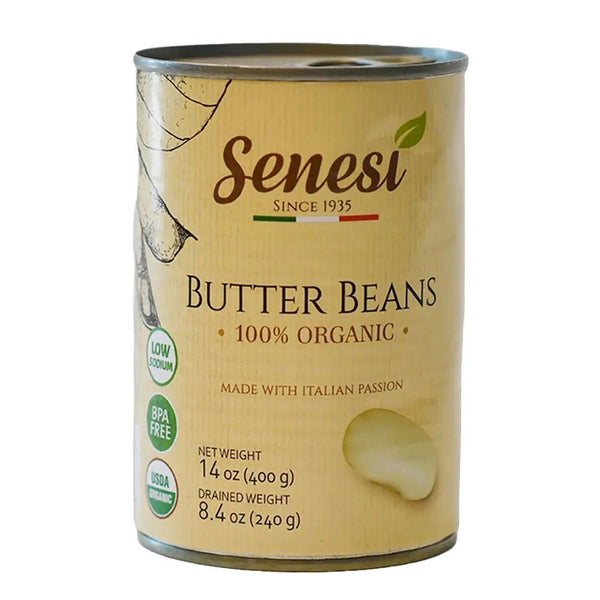 Senesi - Organic Cooked Butter Beans (14OZ).