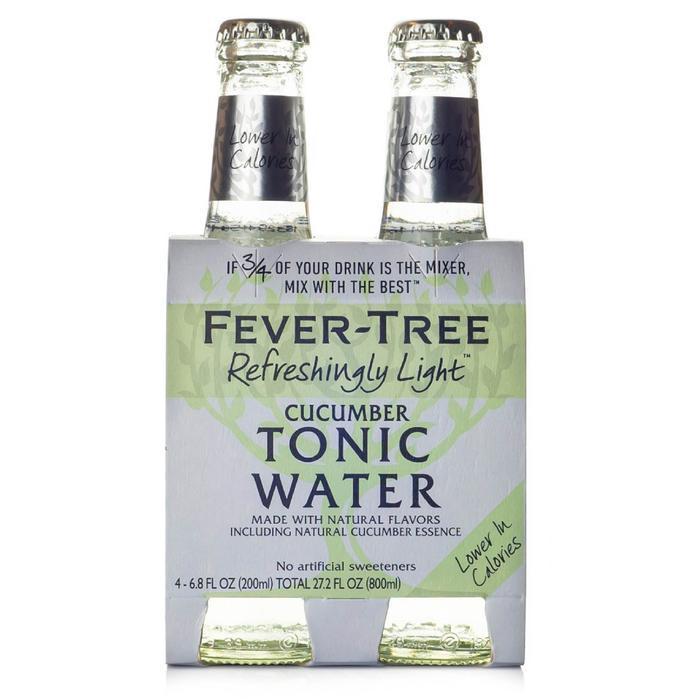 Fever-Tree Refreshingly Light Cucumber Tonic Water, 4-pack of 200ml bottles.