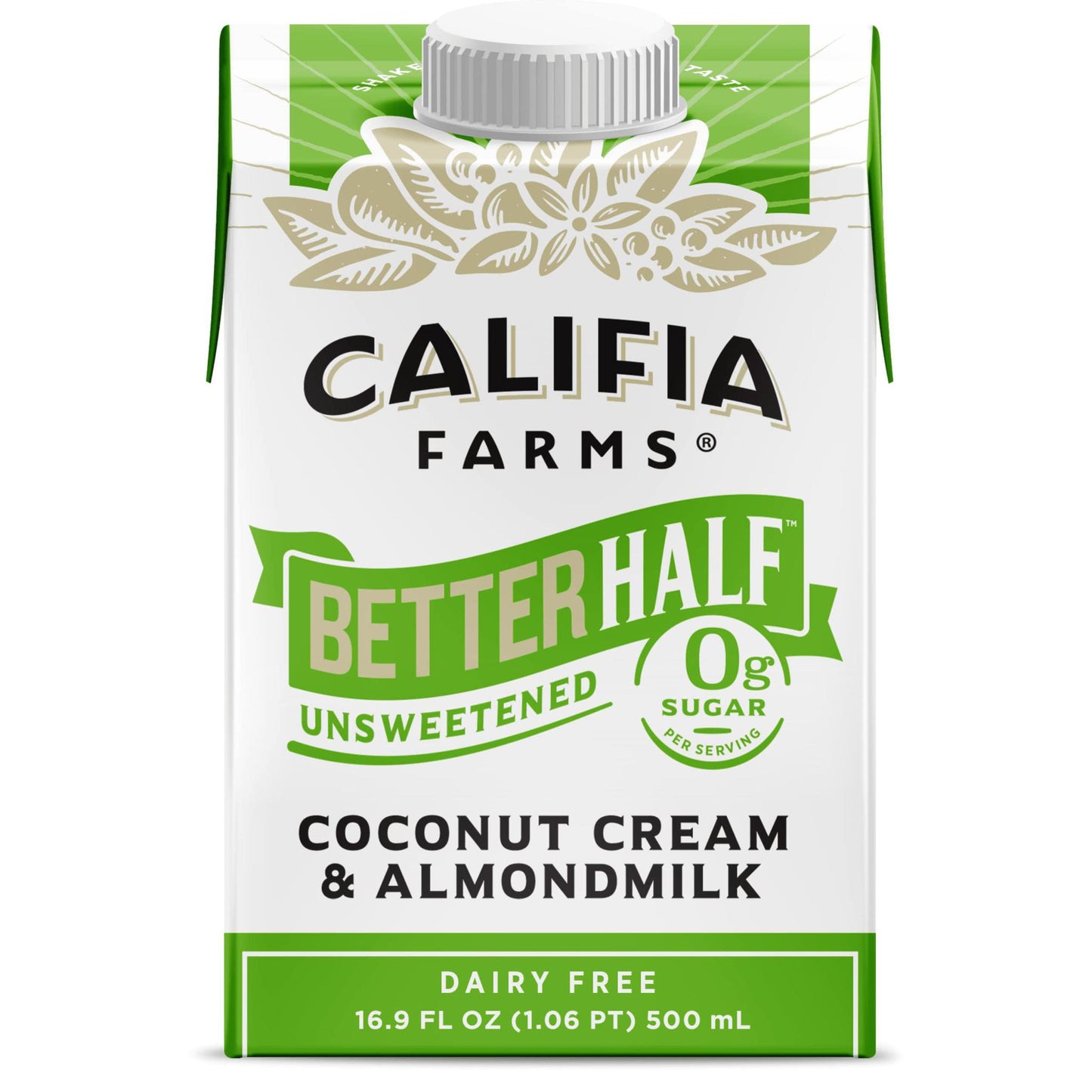 Califia Farms - 'Better Half' Unsweetened Coconut Cream & Almond Milk Dairy - Free Creamer (16.9OZ)