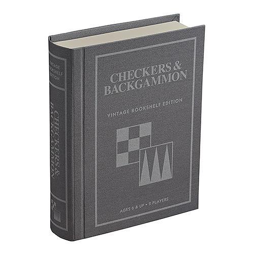 WS Game Company - 'Checkers & Backgammon' Vintage Bookshelf Edition