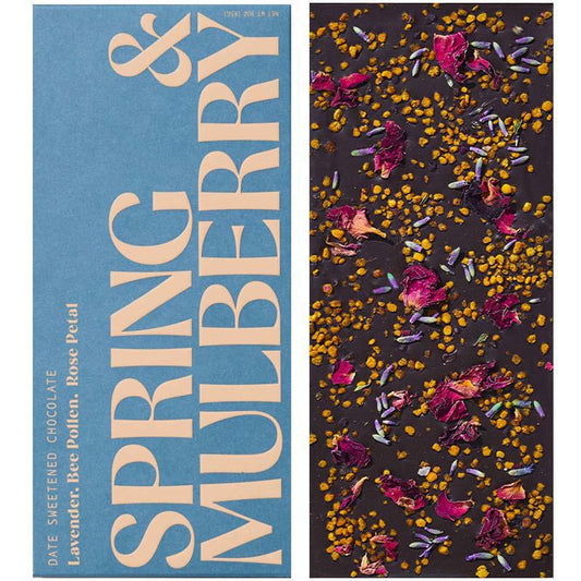 Spring & Mulberry - 'Lavender, Bee Pollen, Rose Petal' Date Sweetened Chocolate (3.25OZ)
