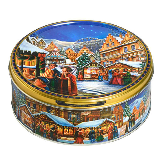 Jacobsens Of Denmark - 'Copenhagen Market Square' Danish Butter Cookies in Christmas Tin (150G)