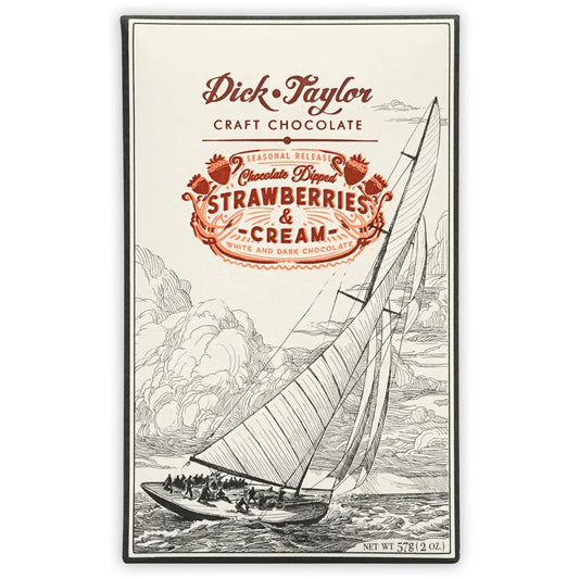 Dick Taylor Craft Chocolate - 'Chocolate Dipped Strawberries & Cream' White & Dark Chocolate (2OZ | 72%)