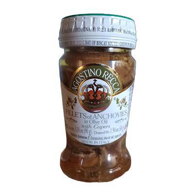 Agostino Recca - 'Anchovy Fillets' with Capers in Olive Oil (3.18OZ) - The Epicurean Trader