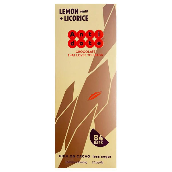 Antidote Chocolate - 'Lemon Confit & Licorice' Bar (65G | 84%).