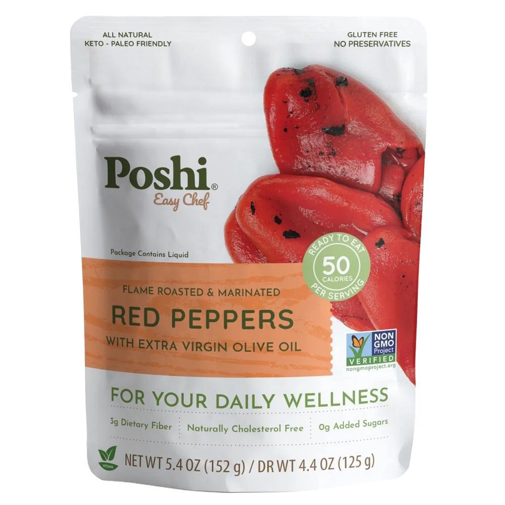 Poshi - Flame Roasted Red Peppers in EVOO (125G)