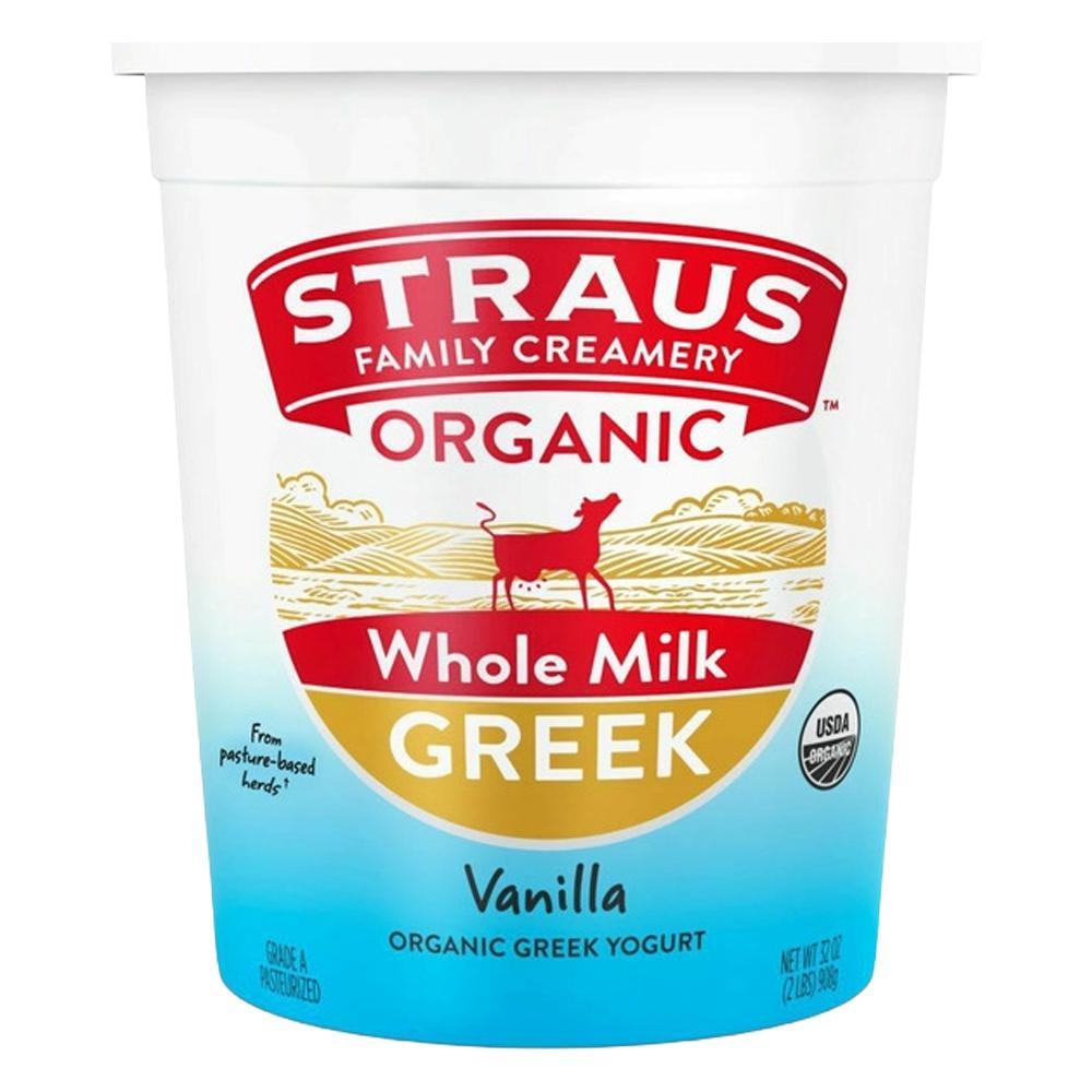 Straus Creamery - 'Vanilla' Organic Whole Milk Greek Yogurt (32OZ)