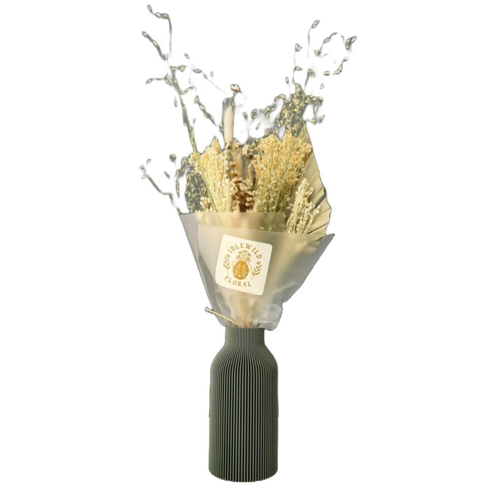 Idlewild Floral Co. - Dried Seasonal Bouquet w/ Green Vase