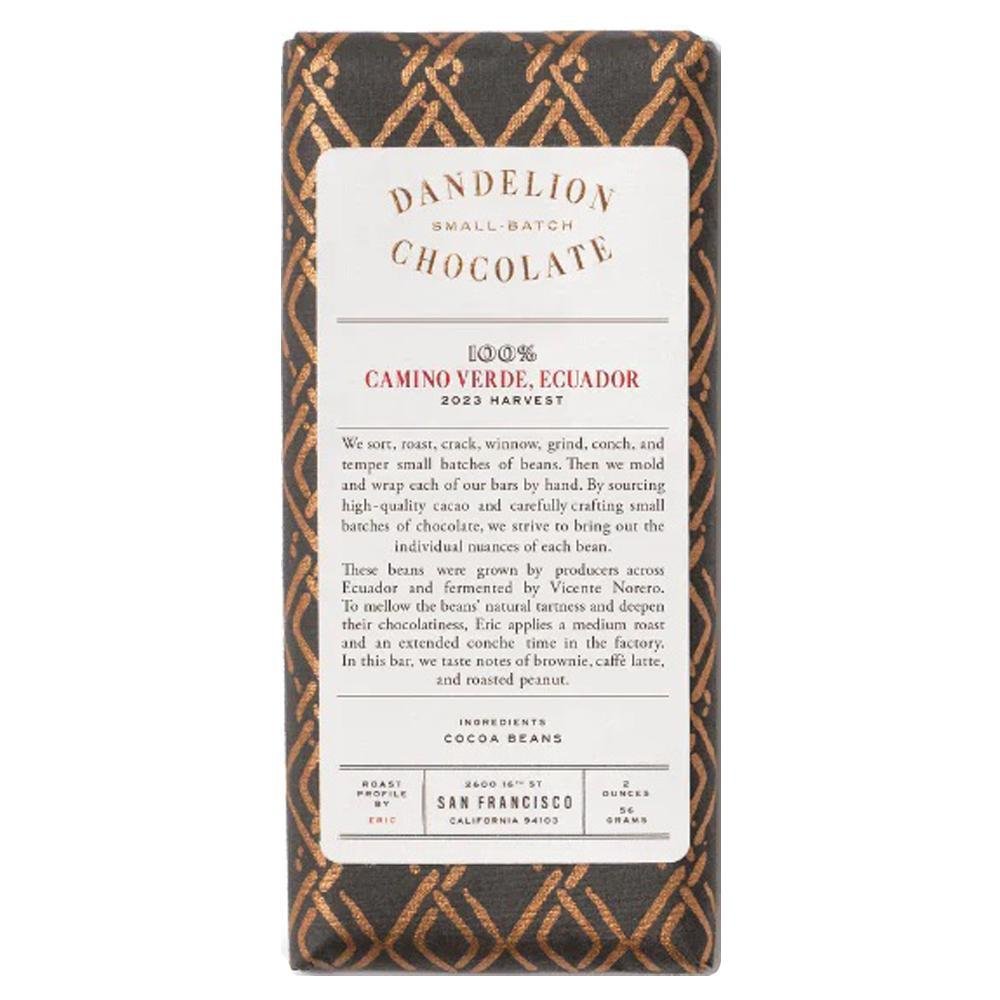 Dandelion Chocolate - Camino Verde, Ecuador (2OZ | 100%)