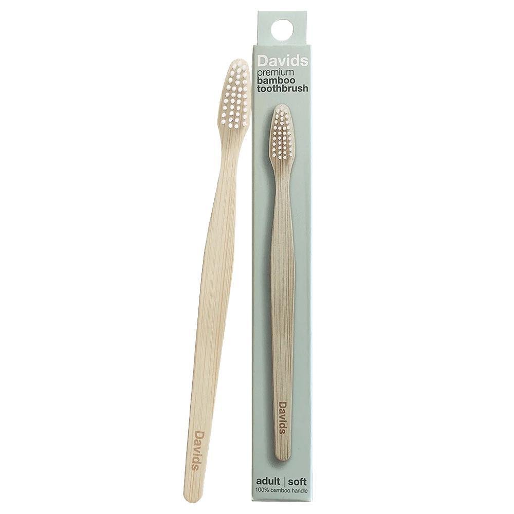 Davids - 'Adult Soft' Premium Bamboo Toothbrush (1CT)