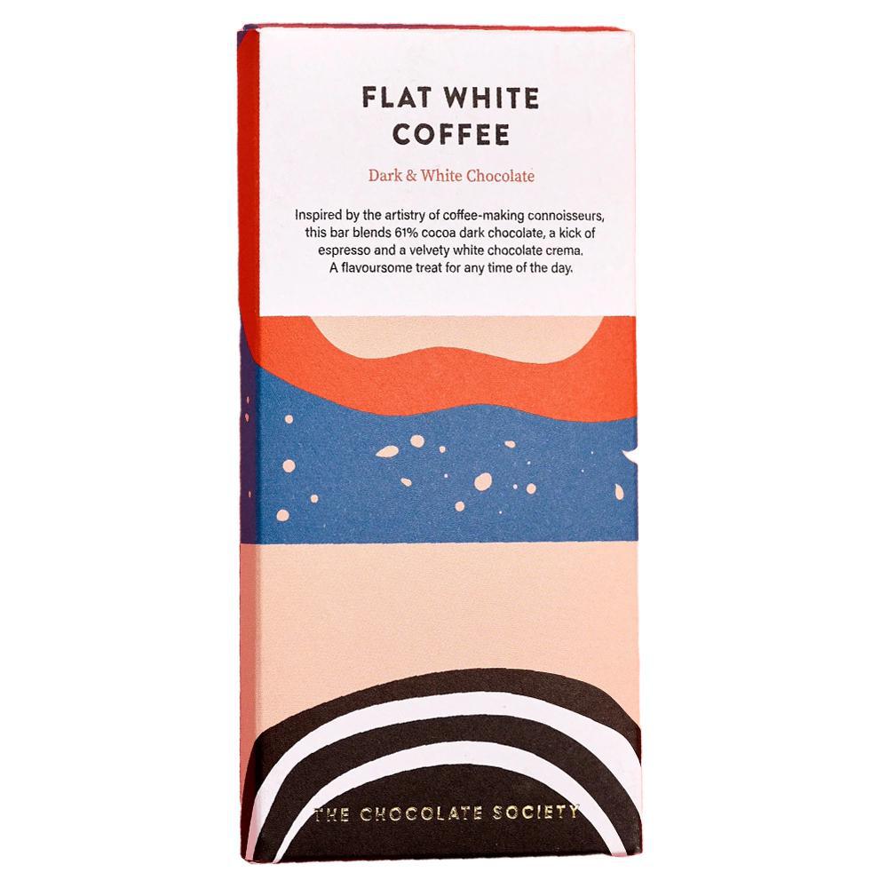 The Chocolate Society - 'Flat White Coffee' Dark & White Chocolate Bar (80G)